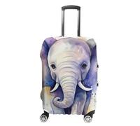 Oudrspo Luggage Cover Elastic Suitcase Cover Protector Washable Travel Baggage Covers Cute Baby Elephant Watercolor Luggage Covers Carry On Luggage Protector Anti-Scratch 19-32 Inch S