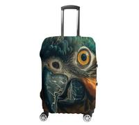 Oudrspo Luggage Cover Elastic Suitcase Cover Protector Washable Travel Baggage Covers Happy Parrot Luggage Covers Carry On Luggage Protector Anti-Scratch 19-32 Inch S