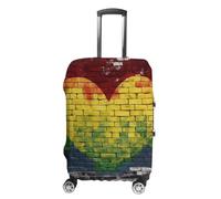 Oudrspo Luggage Cover Elastic Suitcase Cover Protector Washable Travel Baggage Covers Heart Shape Color Brick Wall Luggage Covers Carry On Luggage Protector Anti-Scratch 19-32 Inch S