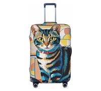 Oudrspo Luggage Cover Elastic Suitcase Cover Protector Washable Travel Baggage Covers Mid-Century Modern Art Cat Luggage Covers Carry On Suitcase Luggages Sleeve Medium