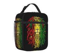 Oudrspo Lunch Bag Insulated Lunch Box Women Men Lunch Cooler Organizer Portable Lunchbox Tote (for Rasta Rastafarian Reggae Earphone Lion)