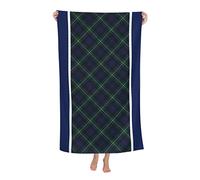 Oudrspo Mackenzie Clan Tartan Navy Blue and Green Plaid Beach Towels Oversized Soft High Absorbent Quick Dry Bath Towels Pool Towels Travel Beach Towels for Kids Adults