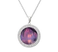 Oudrspo Magical s Creek Glowing Pendant Necklace for Women Diamond Necklaces Circle
