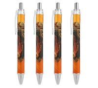 Oudrspo Majestic Roaring Tiger Ballpoint Pen Retractable Writing Smooth Black Ink Ball Point Pens Office Supplies 4 PCS