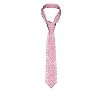 Oudrspo Mandala Pink Flowers Men's Tie Necktie Funny Novelty Snake Skin Pattern Pink Necktie s for Men Party