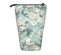 Oudrspo Marble Mist Sage Green and Peach Pencil Case,Stand Pencil Pouch,Telescopic Pencil Case Stand Pencil Holder Pen Bag