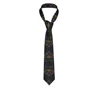 Oudrspo Men'S Colorful Baphomet Satanic Goat Skinny Tie Fashion Novelty Necktie Wedding Business Party Gifts