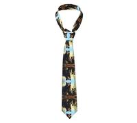 Oudrspo Men's Necktie - Premium Polyester Fiber Tie for Business, Daily Life, and Special Occasions Black Bear Family Printing