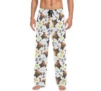 Oudrspo Men's Pajama Pants Soft Lightweight Lounge Sleep Boxer Dog Pj Bottoms with Pockets Drawstring
