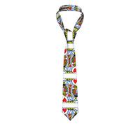 Oudrspo Men'S Poker Hearts King Skinny Tie Fashion Novelty Necktie Wedding Business Party Gifts