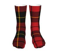 Oudrspo Men'S Soft Ankle Crew Socks Wallace Clan Red Tartan Womens Cotton Athletic Socks