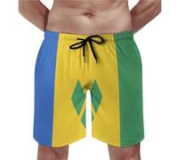 Oudrspo Men's Summer Casual Shorts Sierra Leone Flag Holiday Beach Shorts Relaxed Fit for Men Swimming Trunks