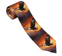 Oudrspo Men's Ties Skinny Tie Classic Neckties Eagle flying in the sunset Formal Silk Tie for Men Business Neck Ties