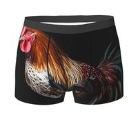 Oudrspo Mens Underwear Boxer Briefs Soft Stretch Boxer Briefs Breathable Animal Cockerel Boxers With Contour Pouch Black
