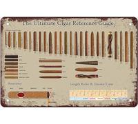 Oudrspo Metal Tin Sign The Ultimate Cigar Reference Guide Posters Cigar Chart Guide Metal Signs Room Club Home Decor Retro Plaque Wall Decor Gift For Women Men 12x16 Inch Plaque Tin Sign