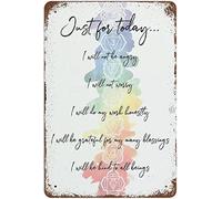 Oudrspo Metal Tin Sign Vintage Reiki Principles With Chakra Yoga Retro Poster Painting Wall Decoration Home Bedroom Garage Bar Coffee Shop Wall Art Sign Gift 12x16 Inches
