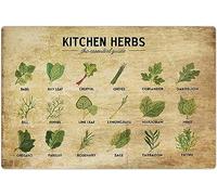 Oudrspo Metal Tin Signs Kitchen Herbs Knowledge Metal Poster Herbs The Essential Guide Retro Aluminum Metal Sign Home Room Kitchen Wall Art Decor Plaque 8x12inch