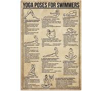 Oudrspo Metal Tin Signs Swimmers Knowledge Retro Posters Yoga Poses For Swimmers Vintage Aluminum Sign For Home Coffee Office Cave Club Bar Wall Decor 12x16 Inches