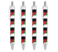 Oudrspo Morocco And Western Sahara Flag Funny Ballpoint Pen Printed Retractable Black Round Barrel Fine Point Pens 0.5mm 1/2/4 Pcs