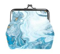 Oudrspo Multi-1 Marble Blue Womens Kiss Lock Wallet Small Zipper Coin Pocket for Womens Vintage Purse Card Holder, 4.3x4.7 in/11x12 cm