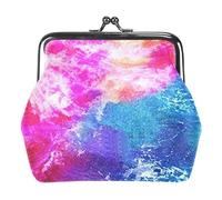 Oudrspo Multi-1 Red Blue Watercolor Wallet for Women, Small Ladies Purse,with Kiss Lock Closure Coin Pocket and ID Card Holder
