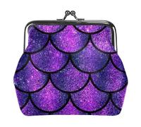 Oudrspo Multi-1 Violet and Purple Sparkling Glitter Scales Seamless Pattern Womens Buckle Coin Purses Pouch Kiss-Lock Change Purse Wallets, 4.3x4.7 in/11x12 cm
