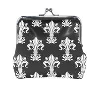 Oudrspo Multi 1 Women Leather Coin Purse, Hasp Card Key Change Wallet Kiss LockClutch Pouch Pocket Ladies Small Buckle Handbag Case Print Fire Phoenix Bird Stars