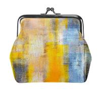 Oudrspo Multi-10 Gray Yellow Modern Art Abstract Womens Kiss Lock Purses and Handbags Crossbody Bag Buckle Purse, 4.3x4.7 in/11x12 cm