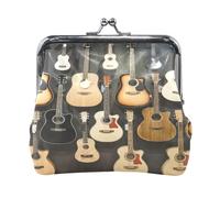 Oudrspo Multi 14 Women Leather Coin Purse, Hasp Card Key Change Wallet Kiss LockClutch Pouch Pocket Ladies Small Buckle Handbag Case Print White Tree of Life with Love Hearts On Red