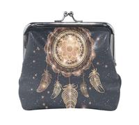 Oudrspo Multi 16 Women Leather Coin Purse, Hasp Card Key Change Wallet Kiss LockClutch Pouch Pocket Ladies Small Buckle Handbag Case Print Cat Taking a Bath in Bathtub Behind Shower Curtain