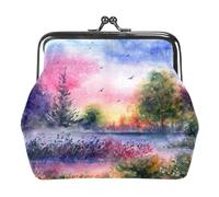 Oudrspo Multi-2 Wildlife Womens Wallet Small Compact Vintage Wallet,Ladies Coin Purse with Zipper and Kiss Lock