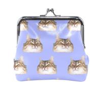 Oudrspo Multi 3 Women Leather Coin Purse, Hasp Card Key Change Wallet Kiss LockClutch Pouch Pocket Ladies Small Buckle Handbag Case Print Peacock with Beautiful Feathers Green Blue Pattern