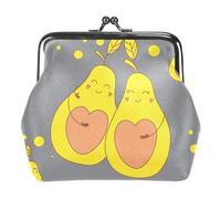 Oudrspo Multi-3 Yellow Avocado Wallet for Women, Small Ladies Purse,with Kiss Lock Closure Coin Pocket and ID Card Holder