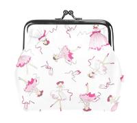 Oudrspo Multi-5 Pretty Girls Pink Womens Kiss Lock Wallet Small Zipper Coin Pocket for Womens Vintage Purse Card Holder, 4.3x4.7 in/11x12 cm