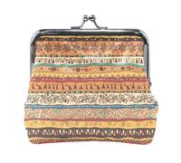 Oudrspo Multi 5 Women Leather Coin Purse, Hasp Card Key Change Wallet Kiss LockClutch Pouch Pocket Ladies Small Buckle Handbag Case Print Cat Taking a Bath in Bathtub Behind Shower Curtain