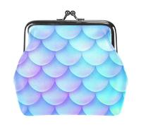 Oudrspo Multi-6 SequineBlue Mermaid Womens Wallet Small Compact Vintage Wallet,Ladies Coin Purse with Zipper and Kiss Lock, 4.3x4.7 in/11x12 cm