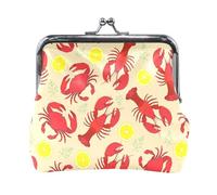 Oudrspo Multi 7 Women Leather Coin Purse, Hasp Card Key Change Wallet Kiss LockClutch Pouch Pocket Ladies Small Buckle Handbag Case Print Elegant Seamless Flowers Yellow Green Blue Black