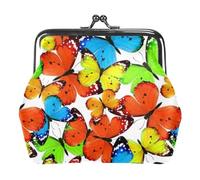 Oudrspo Multi-8 Colorful Butterfly Womens Kiss Lock Purses and Handbags Crossbody Bag Buckle Purse, 4.3x4.7 in/11x12 cm