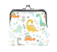 Oudrspo Multi 8 Women Leather Coin Purse, Hasp Card Key Change Wallet Kiss LockClutch Pouch Pocket Ladies Small Buckle Handbag Case Print Peacock with Beautiful Feathers Green Blue Pattern