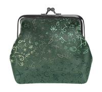 Oudrspo Multi-9 Green Colorful Coin Purse Vintage Pouch Coin Pouch Women Wallet Kiss Lock Cosmetic Bag Make up Bag Clasp Clutch, 4.3x4.7 in/11x12 cm