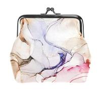 Oudrspo Multi-9 Pink Yellow Marble Womens Kiss Lock Wallet Small Zipper Coin Pocket for Womens Vintage Purse Card Holder