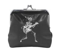 Oudrspo Multi 9 Women Leather Coin Purse, Hasp Card Key Change Wallet Kiss LockClutch Pouch Pocket Ladies Small Buckle Handbag Case Print Cat Taking a Bath in Bathtub Behind Shower Curtain