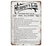 Oudrspo Murphy's Law Retro Metal Tin Sign Inspirational Posters Vintage Wall Decor for Home Living Room Bedroom Garden Garage Office Cafe Bar Pub 8x12 inch