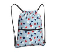 Oudrspo Navy Red Stars American National Holiday Drawstring Backpack Bag Drawstring Zipper Backpack Sport Gym Travel Yoga Sackpack For Men Women