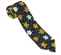 Oudrspo Novelty Necktie Spring Flowers Ties for Men Fashion Funny Business Neckties for Formal Party Wedding Holiday