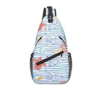 Oudrspo Ocean Summer Turtles Tropical Hawaiian Flower Sling Bag Crossbody Summer Tree Shoulder Daypack Crossbody Beach Bag Travel Hiking Chest
