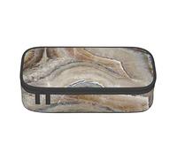 Oudrspo Onyx Stone Pale Blue Printed Durable Pencil Pouch Stationery Case with Zipper Compartment Large Capacity Portable Pencil Case