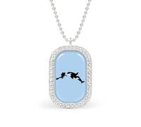 Oudrspo Orca Killer Whale Scuba Dive Custom Necklace for Women Rectangle Pendant Necklaces Fashion Jewelry Gifts Gold Silver
