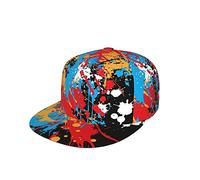 Oudrspo Paint Splash Art Hop Sun Hat Rainbow Seahorses Unisex Trucker Hat Flat Bill Brim Adjustable Baseball Cap