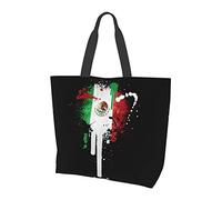 Oudrspo Paintsplash Mexican Flag Tote Bag For Women,Womens Tote Bags,Waterproof Tote Purse for Teacher,Gym,Work,School with interior Pocket
